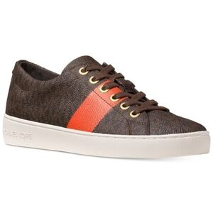 Mickael Kors Keaton Lace Up Brown and Orange Sneakers